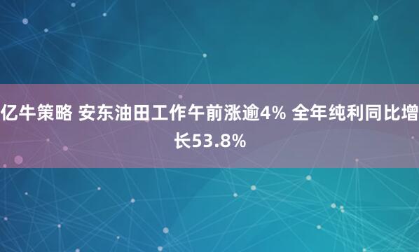 亿牛策略 安东油田工作午前涨逾4% 全年纯利同比增长53.8%