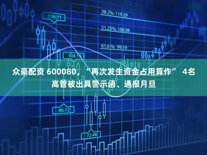 众豪配资 600080，“再次发生资金占用算作”  4名高管被出具警示函、通报月旦