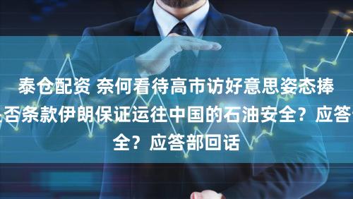 泰仓配资 奈何看待高市访好意思姿态捧场？是否条款伊朗保证运往中国的石油安全？应答部回话
