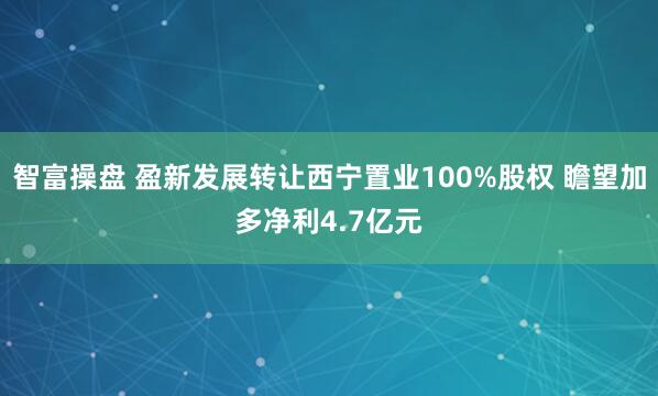 智富操盘 盈新发展转让西宁置业100%股权 瞻望加多净利4.7亿元