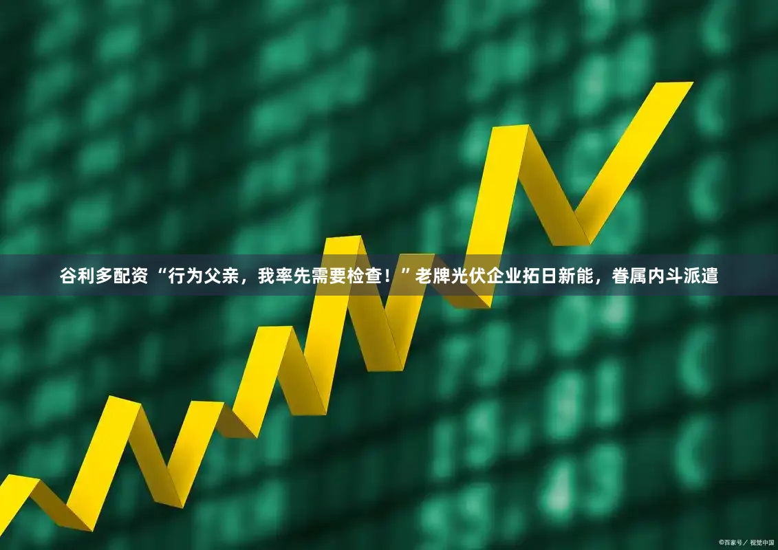 谷利多配资 “行为父亲，我率先需要检查！”老牌光伏企业拓日新能，眷属内斗派遣